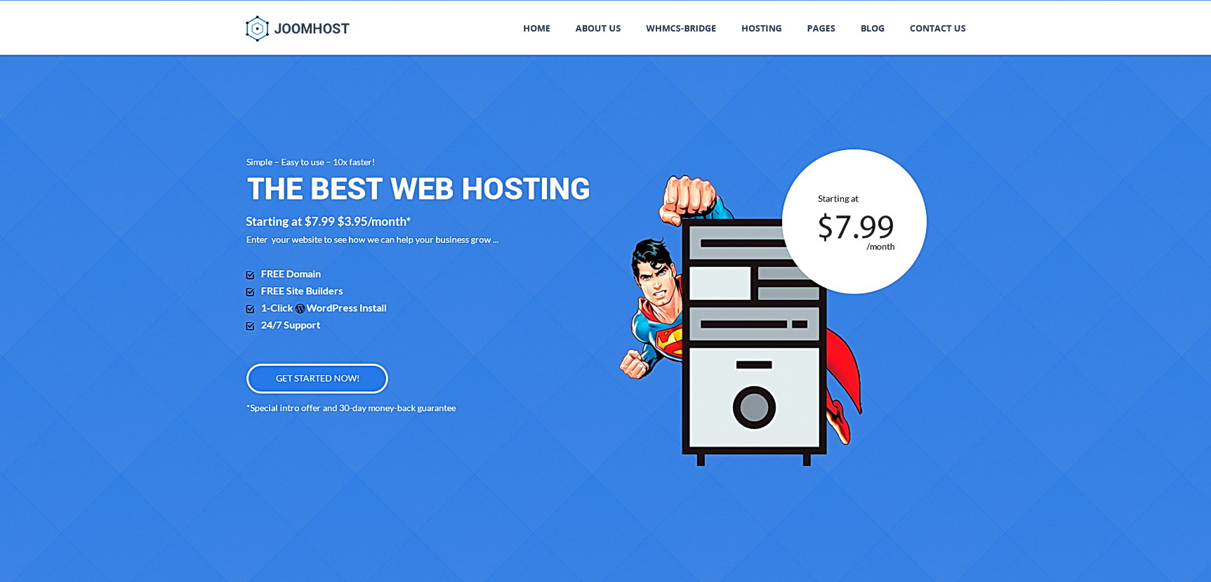 Верстка сайта «Joomhost»